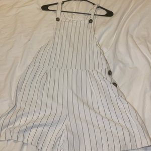 Short Striped Linen Romper